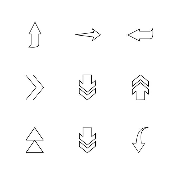arrows directions pointers creative icons set, vector design flat collection