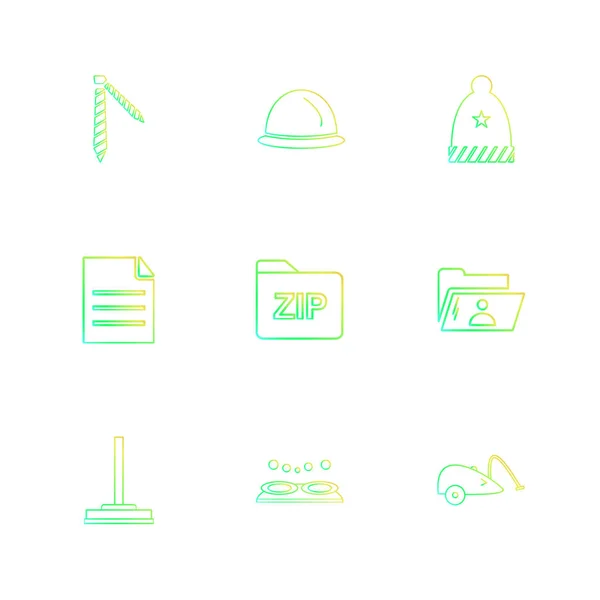 Verschillende Minimalistische Platte Vector App Pictogrammen Witte Achtergrond — Stockvector