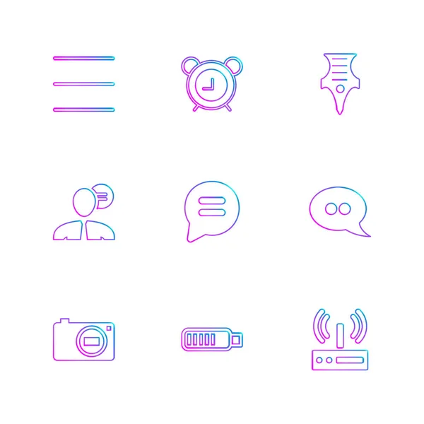 Iconos Aplicación Plana Minimalista — Vector de stock