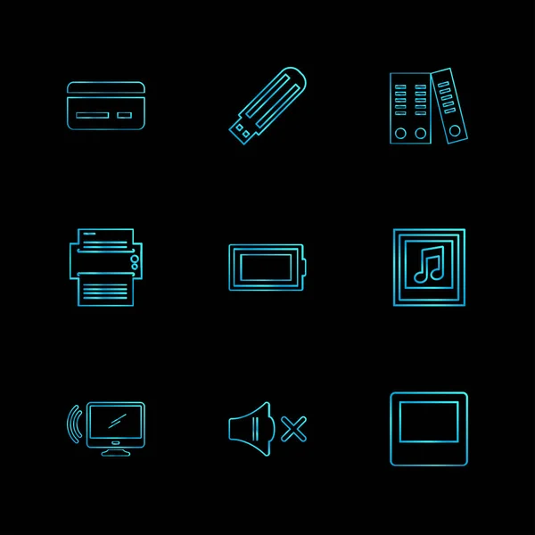 Ensemble Différentes Icônes Application Vectorielle Plate Minimaliste — Image vectorielle