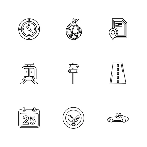 Minimalistic Flat App Icons White Background — Stock Vector