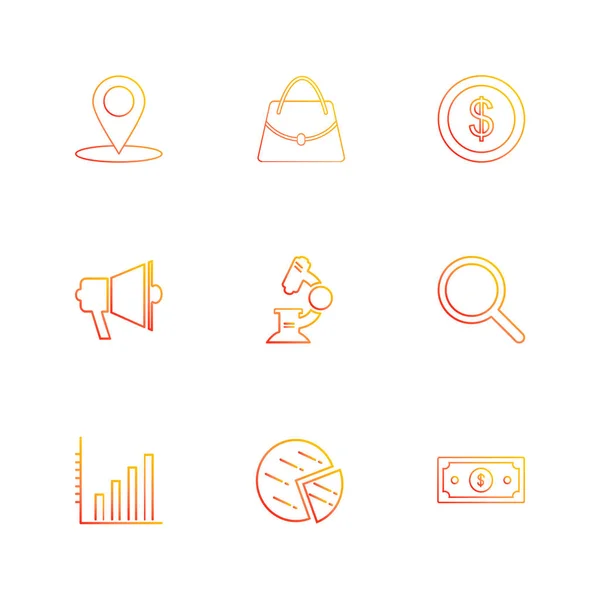 Conjunto Diferentes Iconos Aplicación Vector Plano Minimalista — Vector de stock