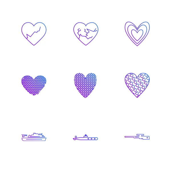 Corazones Iconos Web Vector Ilustración — Vector de stock