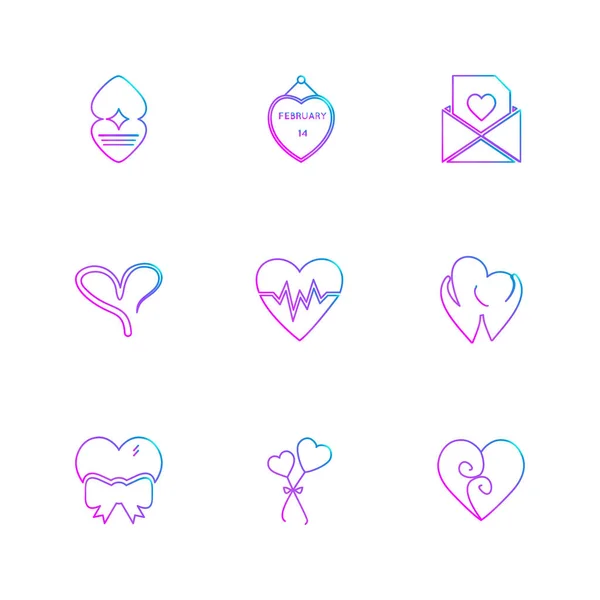 Hearts Web Icons Vector Illustration — Stock Vector