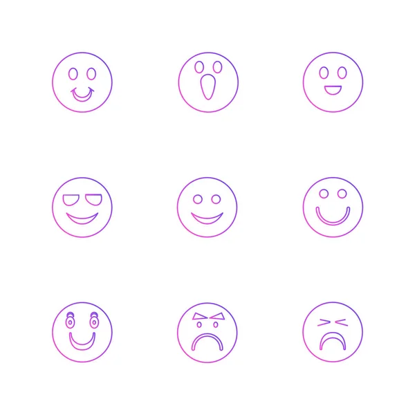 Smiley Ikoner Isolerad Vektorillustration — Stock vektor