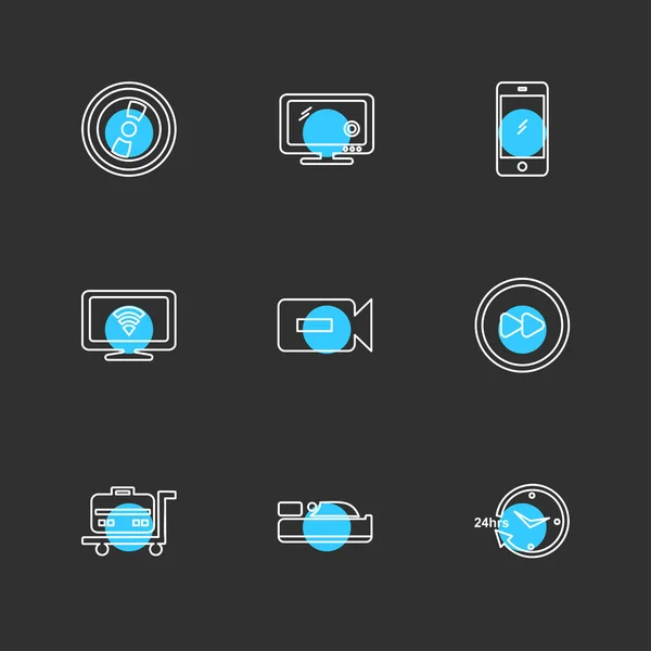 Minimalistic Flat Vector App Icons — Stock Vector