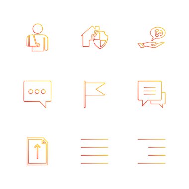 Beyaz arka plan üzerinde renkli minimalist düz vektör app simgeleri