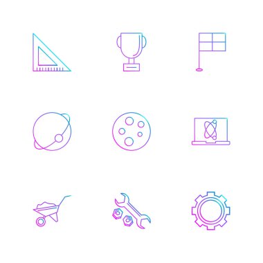 Minimalist düz app simgeler, vektör çizim dijital cihazlar için
