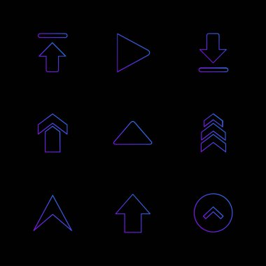 oklar yön işaretçiler yaratıcı simgeler ayarla, düz özel koleksiyon vektör