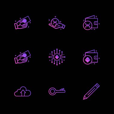 siyah arka plan üzerine minimalist düz app simgeleri