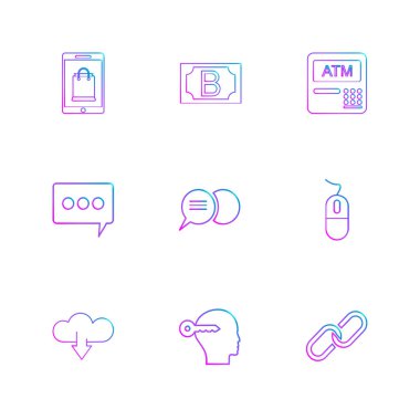 Beyaz arka plan üzerinde izole minimalist düz app simgeleri