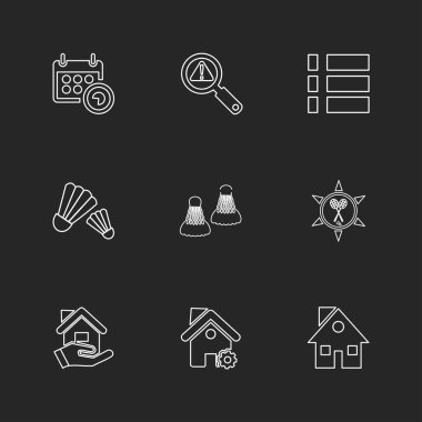 Minimalist düz app simgeler, vektör çizim dijital cihazlar için