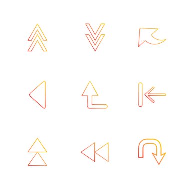 oklar Icons set, vektör tasarım düz koleksiyonu