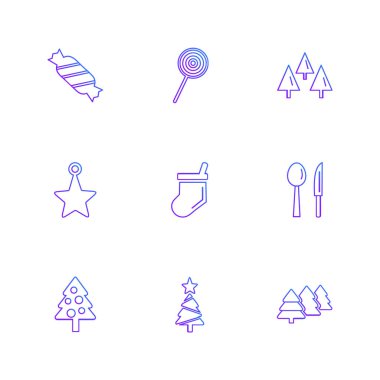 Beyaz arka plan üzerinde izole mor farklı minimalist düz vektör app simgeleri