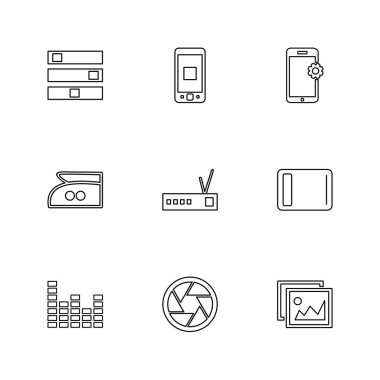 düz vektör çizim simgeler, App simgelerin ayarlamak 