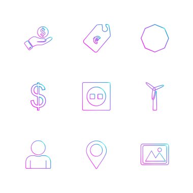 beyaz zemin üzerine minimalist düz app simgeleri