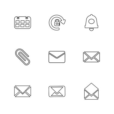 Minimalist düz app simgeler, vektör çizim dijital cihazlar için