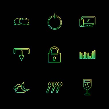 düz vektör çizim simgeler, App simgelerin ayarlamak   