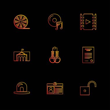 siyah arka plan üzerine minimalist düz app simgeleri