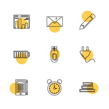 Beyaz arka plan üzerinde izole minimalist düz app simgeleri