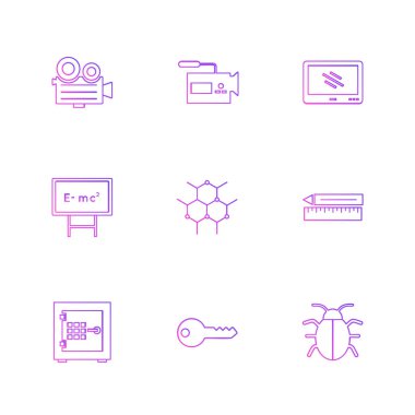 minimalist düz vektör app simgeleri beyaz arka plan üzerinde