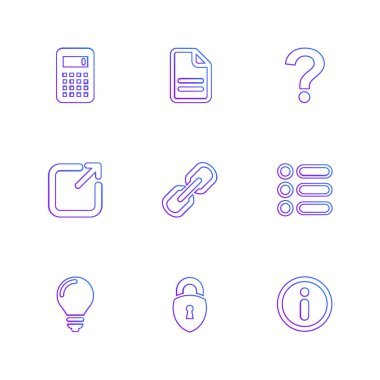 Beyaz arka plan üzerinde renkli minimalist düz vektör app simgeleri