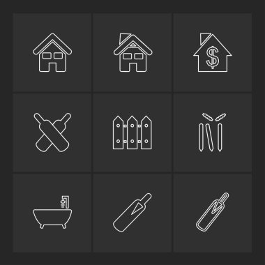 Minimalist düz app simgeler, vektör çizim dijital cihazlar için