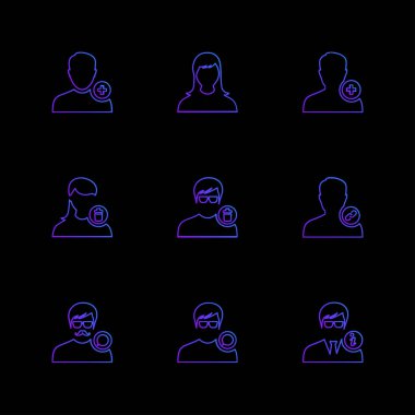 minimalist düz vektör app simgeler siyah arka plan üzerine