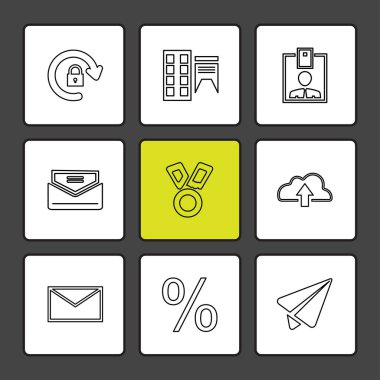 siyah arka plan üzerine minimalist düz app simgeleri