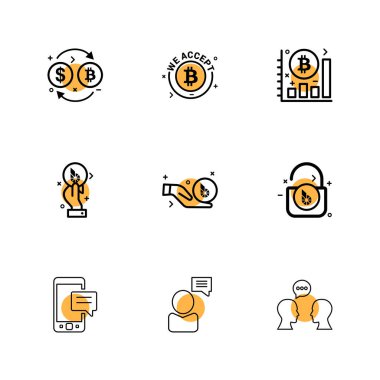 Beyaz arka plan üzerinde izole minimalist düz app simgeleri