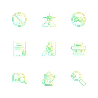 Minimalist düz app simgeler, vektör çizim dijital cihazlar için