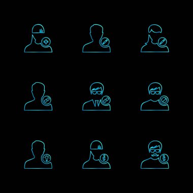 Farklı minimalist düz vektör app simgeleri           