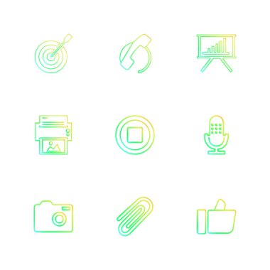 minimalist düz vektör app simgeleri beyaz arka plan üzerinde