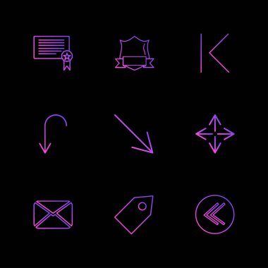 siyah arka plan üzerine minimalist düz app simgeleri