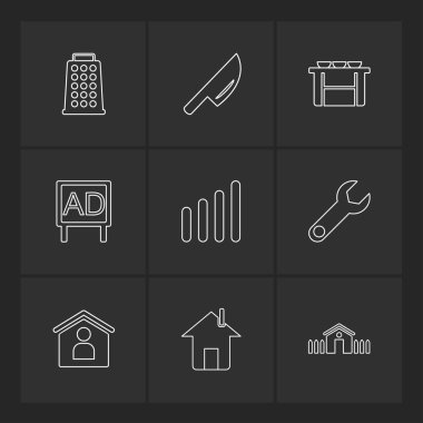 minimalist düz vektör app simgeleri 