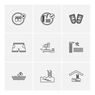 Beyaz arka plan üzerinde izole minimalist düz app simgeleri