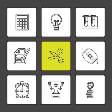 farklı basit web simgeler meydanlarda, vektör çizim