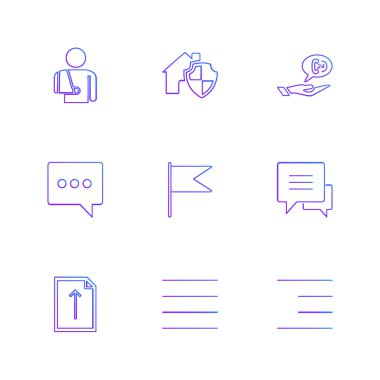 Beyaz arka plan üzerinde renkli minimalist düz vektör app simgeleri