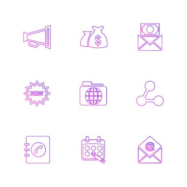 Beyaz arka plan basit düz app simgeleri