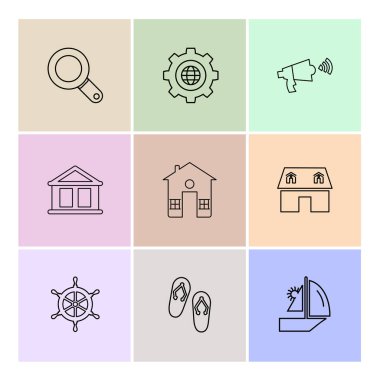 meydanlarda, vektör çizim basit web simgeler koleksiyonu