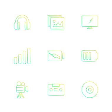 minimalist düz vektör app simgeleri beyaz arka plan üzerinde