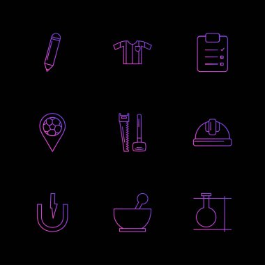 siyah arka plan üzerine minimalist düz app simgeleri