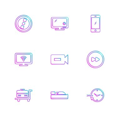 minimalist düz vektör app simgeleri beyaz arka plan üzerinde