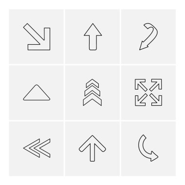 oklar yön işaretçiler yaratıcı simgeler ayarla, düz özel koleksiyon vektör