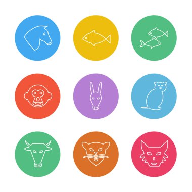 minimalist düz vektör app simgeleri beyaz arka plan üzerinde