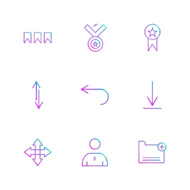 Beyaz arka plan üzerinde farklı minimalist düz vektör app simgeleri