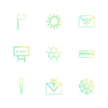 Beyaz arka plan üzerinde izole düz app simge kümesi