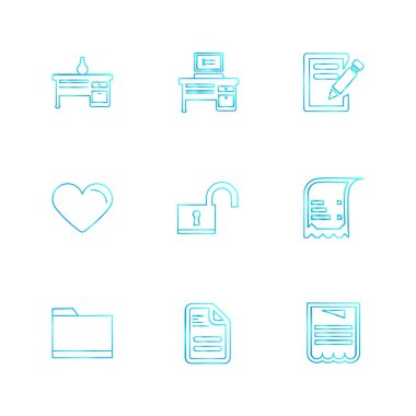 Beyaz arka plan üzerinde izole düz app simge kümesi