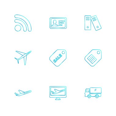 düz vektör çizim simgeler, App simgelerin ayarlamak   