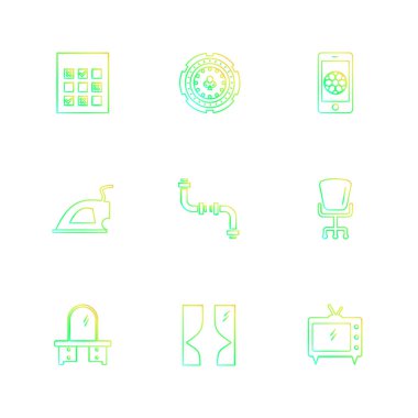 düz vektör çizim simgeler, beyaz arka plan üzerinde simgelerin ayarlamak 